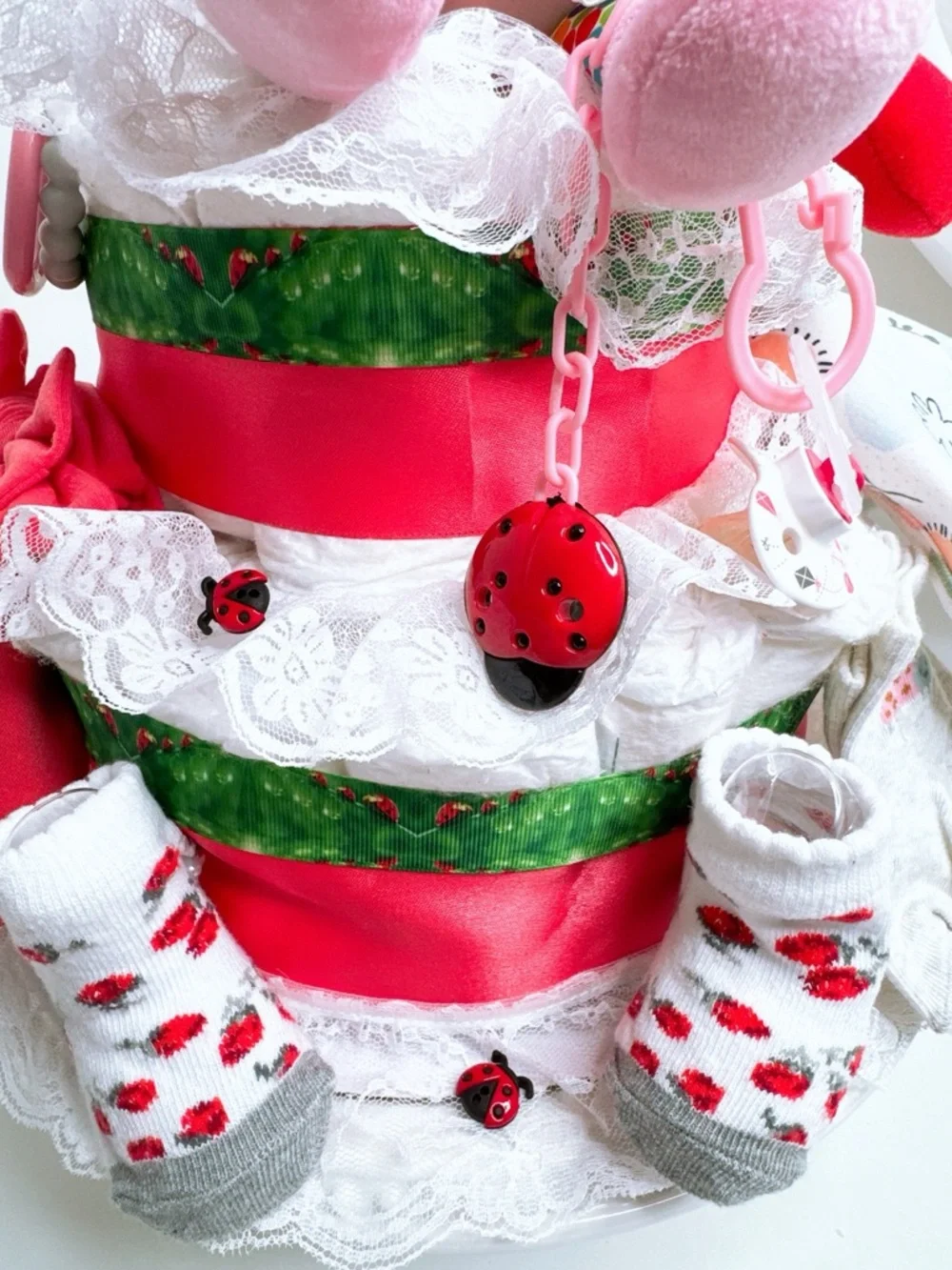 Strawberry Diaper cake, Love Bug Cake, Fruit Theme